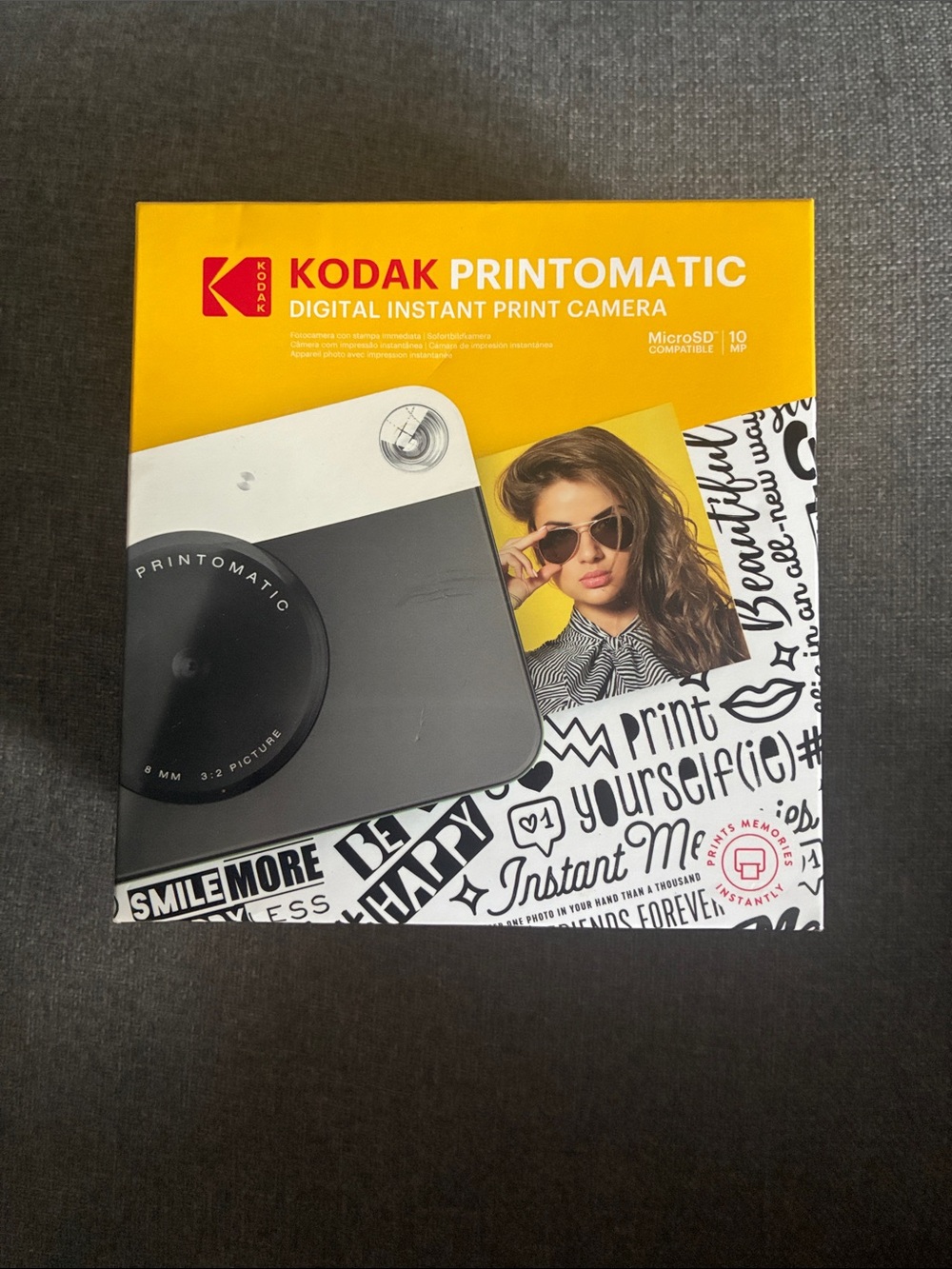 Kodak Printomatic Instant Print Camera - Yellow, Black & White